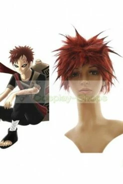 Naruto Gaara Short Red 25cm Cosplay Spike Wig