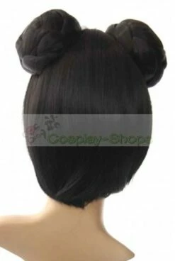 Naruto Tenten Short Black 40cm Cosplay Straight Pigtail Wig -CosDream Forge Store 16912 03 2
