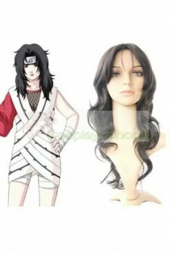 Naruto Yuuhi Kurenai Medium Black 60cm Cosplay Wavy Wig