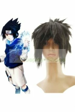 Naruto Uchiha Sasuke Medium Black Cosplay Spike Wig
