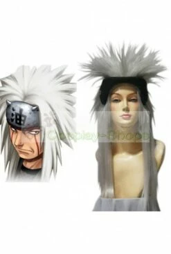 Naruto Jiraiya Medium White 60cm Cosplay Spike Wig