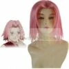 Naruto Shippuden Sakura Haruno Medium Pink Cosplay Bottom Cruly Wig -CosDream Forge Store 17155 2