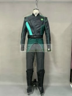 Power Rangers Ninja Storm Cam Watanabe Uniform Green Samurai Ranger Cosplay Costume