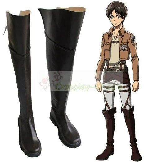 Attack On Titan / Shingeki No Kyojin Eren Jaeger Boots Cosplay Shoes 3 Attack On Titan / Shingeki No Kyojin Eren Jaeger Boots Cosplay Shoes