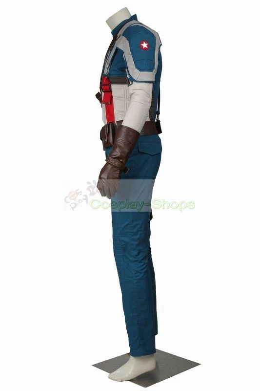 Captain America The First Avenger Steve Rogers / Captain America Full Outfit Cosplay Costume - Image 4