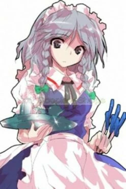 Touhou Project Izayoi Sakuya Light Purple Medium With Long Braid/Pigtail Cosplay Wig