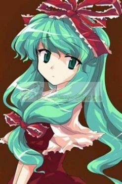Touhou Project Kagiyama Hina Mixed Green Long Straight Cosplay Wig