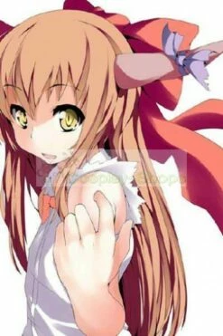 Touhou Project Ibuki Suika Blond Long Straight Cosplay Wig
