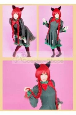 Touhou Project Kaenbyou Rin Red Long Pigtail Cosplay Wig -CosDream Forge Store ccw199A