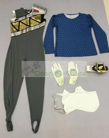 Power Rangers Dino Charge Graphite / Kyoryuger Kyoryu Gray Cosplay Costume