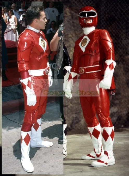 Power Rangers Mighty Morphin MMPR MOVIE Red Ranger Cosplay Costume