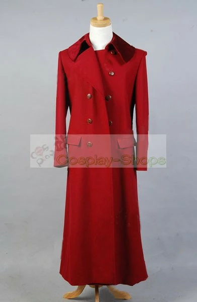 Doctor Who The 4th Fourth Dr Tom Baker Red Coat Cosplay Costume